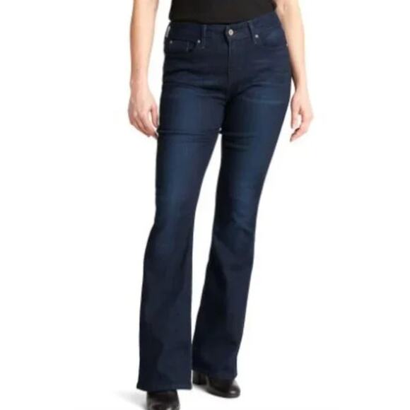 Levis Jeans Women 14 Blue Modern Bootcut Denim Cotton Dark Wash - Picture 1 of 8